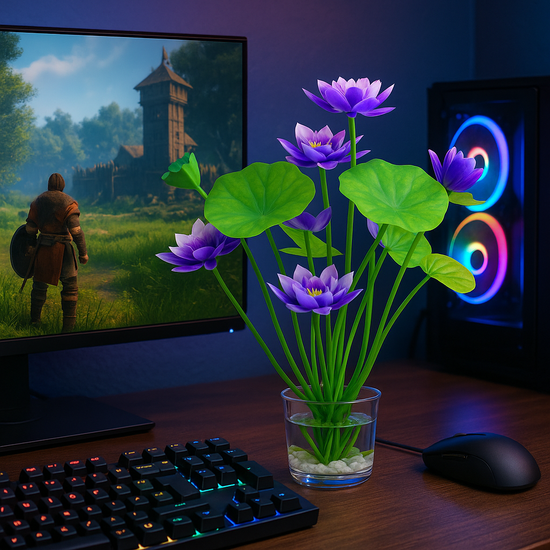 Hyper-Realistic Fake Gaming Plants For Pc Setup