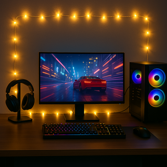 White Futuristic Enginiring Gaming Setup