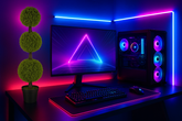 Minimalist Black Gaming Setup