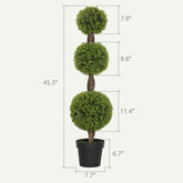 Set Of 2 Artificial Ball Boxwood Topiary Trees